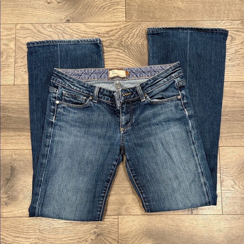 PAIGE Dark Blue Straight Leg Jeans